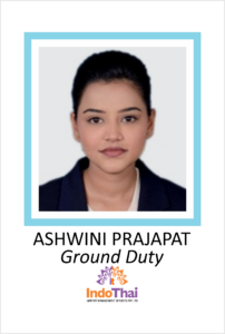 ASHWINI PRAJAPAT is a student of AKSA International placed in Indo Thai as Ground Duty