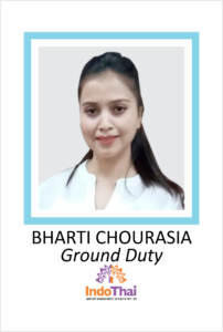 BHARTI CHOURASIA is a student of AKSA International placed in Indo Thai as Ground Duty