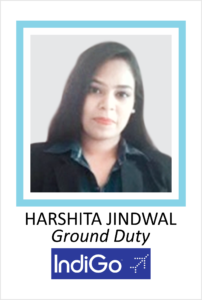 HARSHITA JINDWAL is a student of AKSA International placed in Indigo as Ground Duty