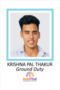 KRISHNA PAL THAKUR is a student of AKSA International placed in Indo Thai as Ground Duty