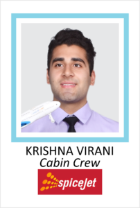 KRISHNA VIRANI is a student of AKSA International placed in SPICEJET as Cabin Crew