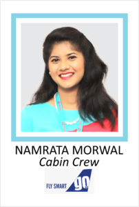 NAMRATA MORWAL is a student of AKSA International placed in FLY SMART as Cabin Crew
