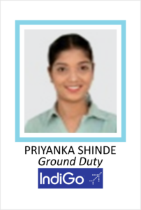 PRIYANKA SHINDE is a student of AKSA International placed in INDIGO as Ground Duty