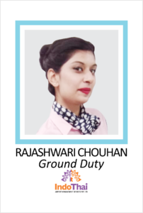 RAJASHWARI CHOUHAN is a student of AKSA International placed in Indo Thai as Ground Duty