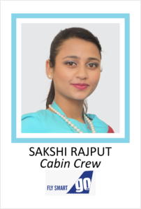 SAKSHI RAJPUT is a student of AKSA International placed in FLY SMART GO as Cabin Crew