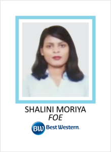 SHALINI MORIYA student of AKSA International Placed in BEST WESTERN