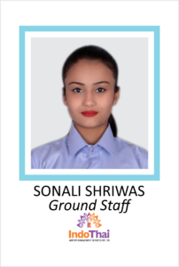 SONALI SHRIWAS is a student of AKSA International placed in Indo Thai as Ground Staff