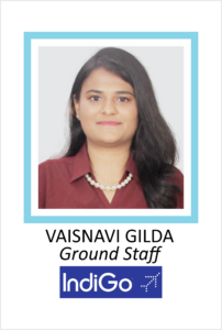 VAISNAVI GILDA student of AKSA International Placed in INDIGO as Ground Staff