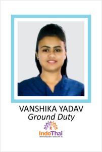 VANSHIKA YADAV student of AKSA International Placed in INDO THAI as Ground Staff