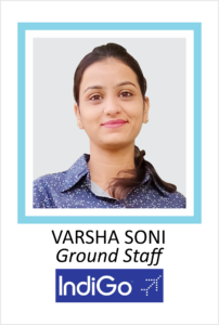 VARSHA SONI student of AKSA International Placed in INDIGO as Ground Staff